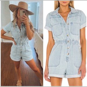 Show Me Your MuMu Cannon Romper Dockside Denim Size XS
